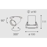  LED2 - LED ugradna svetiljka HIDE LED/20W/230V CRI 90 crna | Eponuda.com