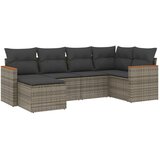  6-dijelni set vrtnih sofa od poliratana s jastucima sivi | shoptok.hr