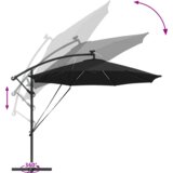 vidaXL Samostojeći banana suncobran Crna 294 x 294 x 248 cm | shoptok.hr
