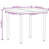  3-dijelni vrtni blagovaonski set crni Crna Dužina stola 80 cm | Shoptok.si