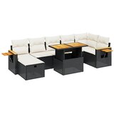  8-dijelni set vrtnih sofa od poliratana s jastucima crni Slike