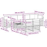  Set vanjskih sofa 8 pcs Bijela i krem 59 x 59 x 37 cm Poliester | shoptok.hr