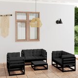 Maison Chic Seti vrtnega pohištva - Vrtna garnitura - Vrtni pohištvo set 7-delna z blazinami trdna borovina, (21800975) | Shoptok.si