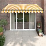 vidaXL Zložljiva tenda rumena in bela 3x2,5 m blago in aluminij Cene
