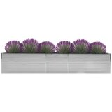 vidaXL Visoka greda pocinkano jeklo 400x80x45 cm siva | Shoptok.si