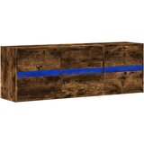 vidaXL Stenska TV omarica z LED lučkami dimljeni hrast 130x31x45 cm | Shoptok.si