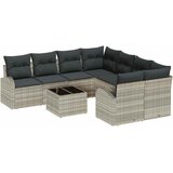  Set sofe s jastukom 9 pcs Svijetlo siva i tamno siva poliratan | shoptok.hr
