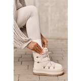 Boto Ladies Platform Snow Boots With Lacing Light Beige Riaviana | Shoptok.si