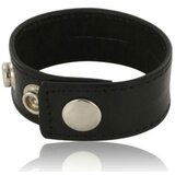 LEATHER BODY COCK AND BALL STRAP WITH SNAPS - BLACK Cene
