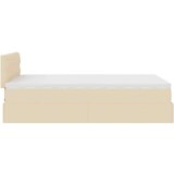 vidaXL Otomanski okvir kreveta s madraca krem 120x190 cm od tkanine | shoptok.hr