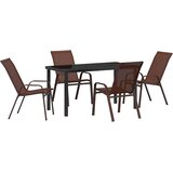  Vrtni set za objed 5 pcs Smeđa i crna Čelik s prahom | shoptok.hr