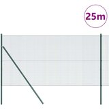 vidaXL varjena žična ograja z 13 stebri zeleno 1.4x25 m jeklo | Shoptok.si