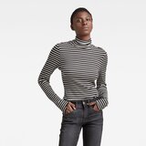 G-star T-shirt - G-star Slim rib mock neck stripe l\s multicolor | Shoptok.si