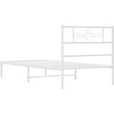 vidaXL Metalni okvir za krevet s uzglavljem bijeli 100x190 cm | shoptok.hr