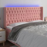 vidaXL LED uzglavlje ružičasto 203x16x118/128 cm baršunasto | shoptok.hr