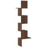 vidaXL Stenska kotna polica rjavi hrast 32x32x127,5 cm inženirski les | Shoptok.si
