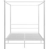  Posteljni okvir z ogrodjem za baldahin bel kovinski 160x200 cm, (20606278) | Shoptok.si