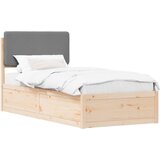  Posteljni okvir z oblazinjenim vzglavjem Svetlo siva, (5000101519) | Shoptok.si