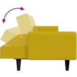  Kavč dvosed s stolčkom za noge rumen žamet, (21228603) | Shoptok.si