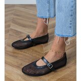 D/CEO Turina black mesh ballet flats with buckle | shoptok.hr