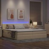  LED krevet za pohranu s madracem Krema 200 x 200 cm Tkanina | shoptok.hr