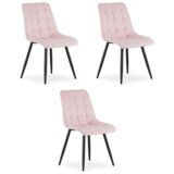  SPLIT stolica - svijetlo ružičasti baršun / crne noge x 3 | shoptok.hr