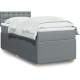 vidaXL Okvir kreveta s oprugama i madrac svjetlosivi 80x200cm tkanina | shoptok.hr