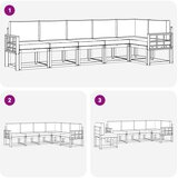  Set vanjskih sofa 6 kom. Bijela i svjetlosiva Smeđa 306 x 128,5 x 73 cm | shoptok.hr