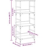 Ormarić za knjige staro drvo 50x33x117,5 cm konstruirano drvo | shoptok.hr