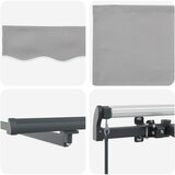  Skrovita tenda S LED lampica Svjetlosiva 600 ×300 cm tkanina | shoptok.hr