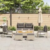  Sjedeća garnitura za vrt 6 kom. Svijetlo siva i tamno siva Svjetlosiva 84 x 45 x 35 cm | shoptok.hr