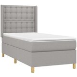  Krevet s oprugama i madracem svjetlosivi 100x200 cm od tkanine | shoptok.hr