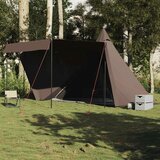 vidaXL Družinski šotor tipi za 6 oseb rjav vodoodporen | Shoptok.si