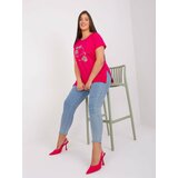 Fashion Hunters Fuchsia blouse plus size with patches Cene