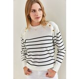 Bianco Lucci Women's Shoulder Button Detailed Knitwear Sweater Cene