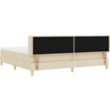  Postelja z vzmetnico z vzmetnico krema 200 x 200 cm blago, (5000128017) Slike