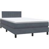 Box Spring krevet s madracem tamno sivi 120x220 cm baršun | shoptok.hr