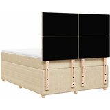  Krevet s oprugama i madracem krem 160x200 cm od tkanine | shoptok.hr