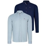 Dewberry DUAL SET G674 MENS SHIRT-NAVY BLUE-WATER GREEN Cijene