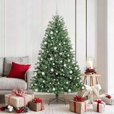 vidaXL Umetno Zložljivo Božično Drevo Zelena 180 cm PVC in kovina | Shoptok.si
