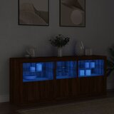 vidaXL Komoda s LED svjetlima smeđa boja hrasta 162 x 37x 67 cm Cijene