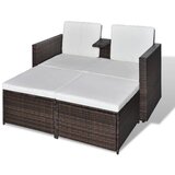 The Living Store Vrtna sedežna garnitura z blazinami 4-delna poli ratan rjava - Komplet Vrtnega Pohištva, (21422221) | Shoptok.si