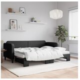 vidaXL Izvlečna dnevna postelja z vzmetnico črna 80x200 cm b Cene