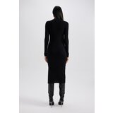 Defacto Fitted Zipper Collar Ribbed Long Sleeve Dress | Eponuda.ba