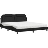 The Living Store Postelja z vzmetnico črna 180x200 cm umetno usnje - Postelja, (21610447) | Shoptok.si