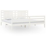 Maison Chic Posteljni okvir - Dvoposteljna postelja - Zakonska postelja brez vzmetnice bel 200x200 cm trdna borovina-J3713, (21774209) | Shoptok.si