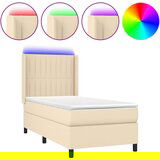  The Living Store Box spring postelja z vzmetnico LED krem 100x200 cm blago - Box Spring Postelja, (21501238) | Shoptok.si