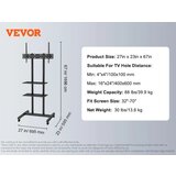 SucceBuy TV stojalo, višinsko nastavljivo, mobilno z dvojno pladnjem, 32-70 in, (5000156800) | Shoptok.si
