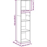 vidaXL Knjižna omara dimljeni hrast 40x30x152 cm inženirski les | Shoptok.si