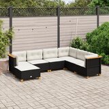 vidaXL 7-dijelni set vrtnih sofa od poliratana s jastucima crni | shoptok.hr